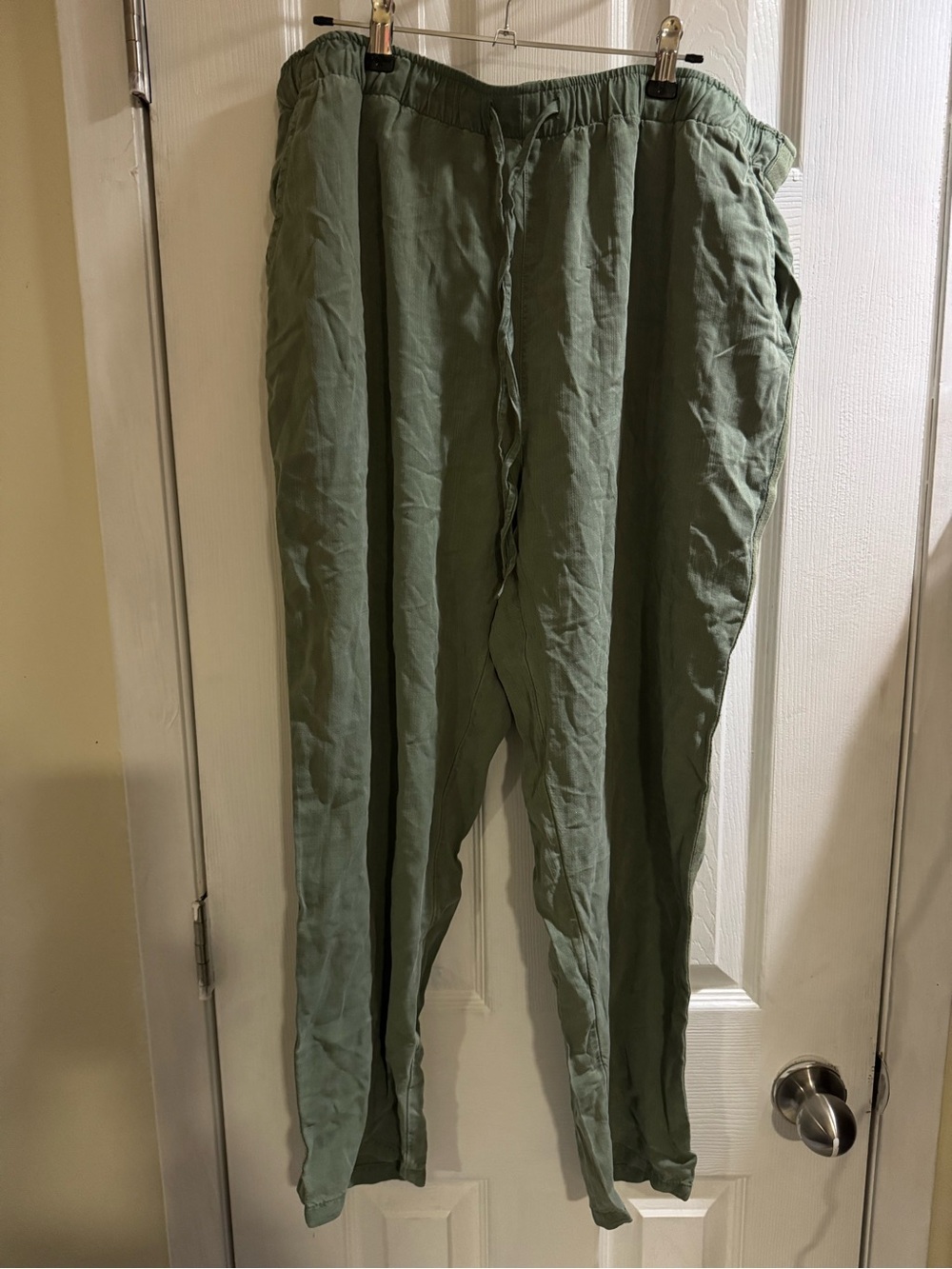 Caslon Sage Green Linen Blend Drawstring Pants Women’s Size L NWOT Relaxed Fit - Picture 7 of 9